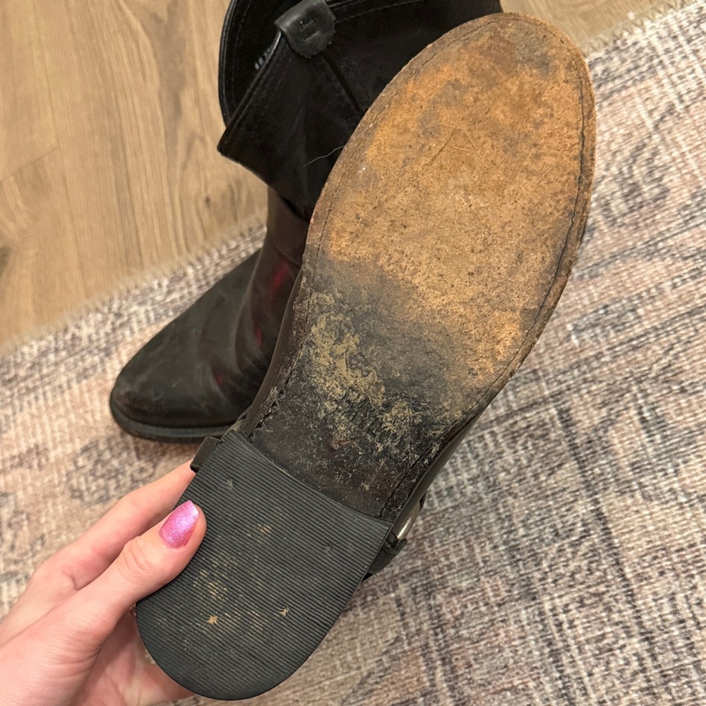 Frye Black Leather Ankle Boots - Picture 5 of 5